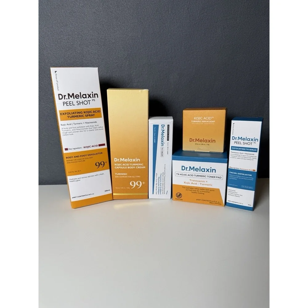 6 Pces Dr. Melaxin Official Ultimate Body & Face Dark Spot Eraser Set Full Sizes
